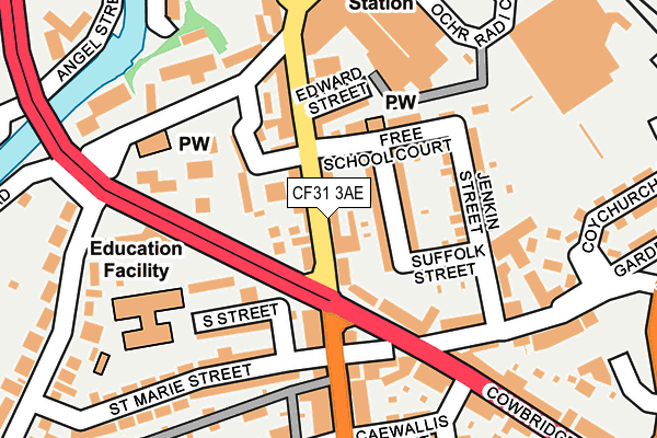 CF31 3AE map - OS OpenMap – Local (Ordnance Survey)