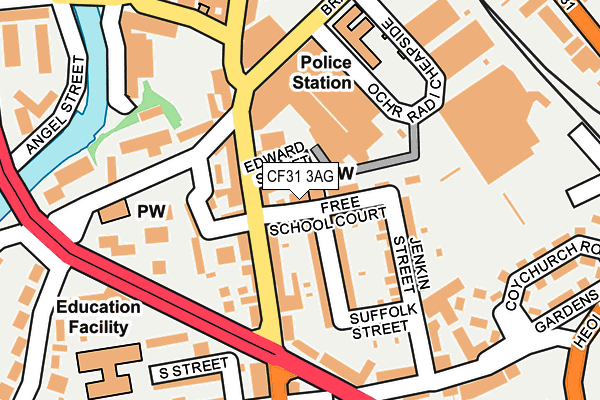 CF31 3AG map - OS OpenMap – Local (Ordnance Survey)