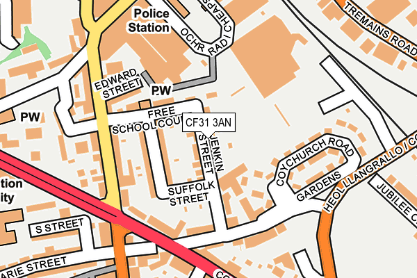 CF31 3AN map - OS OpenMap – Local (Ordnance Survey)