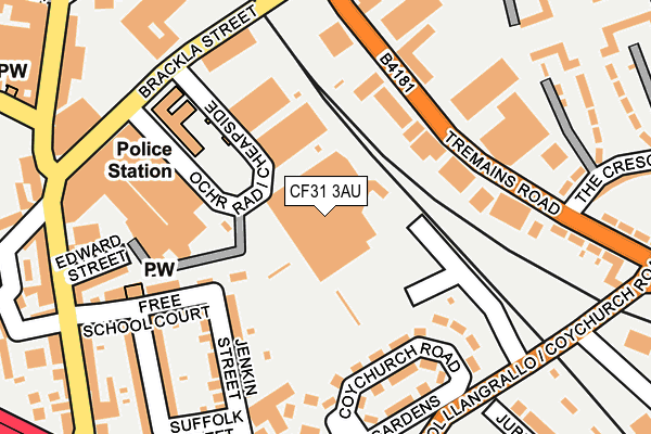 CF31 3AU map - OS OpenMap – Local (Ordnance Survey)