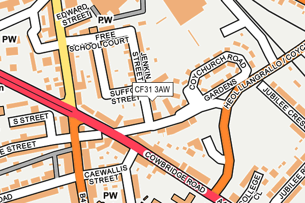 CF31 3AW map - OS OpenMap – Local (Ordnance Survey)