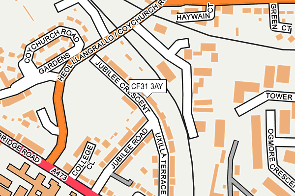 CF31 3AY map - OS OpenMap – Local (Ordnance Survey)