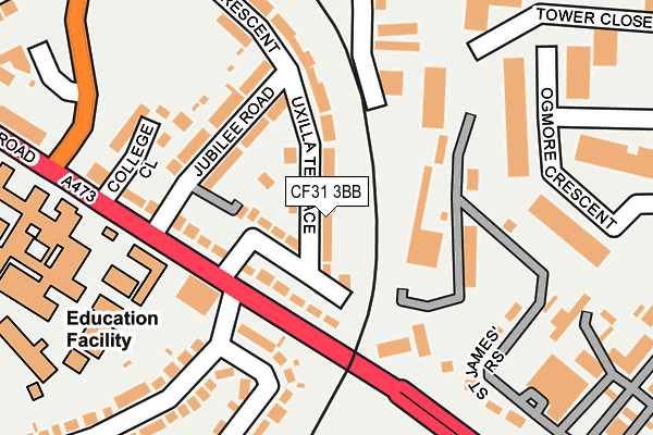 CF31 3BB map - OS OpenMap – Local (Ordnance Survey)