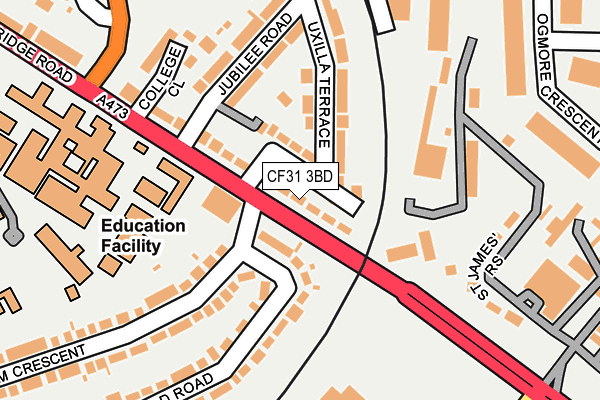 CF31 3BD map - OS OpenMap – Local (Ordnance Survey)