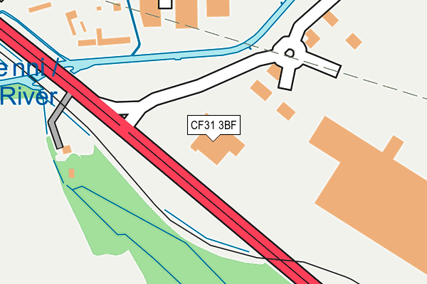 CF31 3BF map - OS OpenMap – Local (Ordnance Survey)