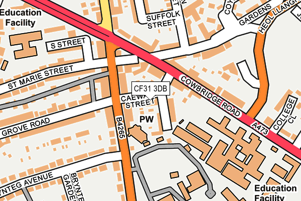 CF31 3DB map - OS OpenMap – Local (Ordnance Survey)