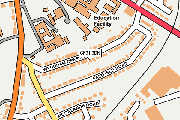 CF31 3DN map - OS OpenMap – Local (Ordnance Survey)