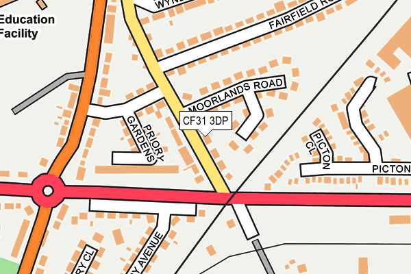 CF31 3DP map - OS OpenMap – Local (Ordnance Survey)