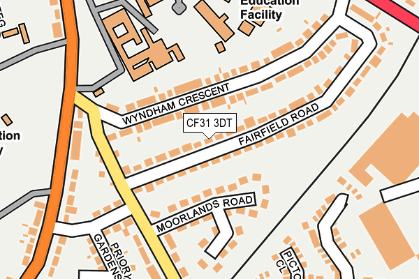 CF31 3DT map - OS OpenMap – Local (Ordnance Survey)