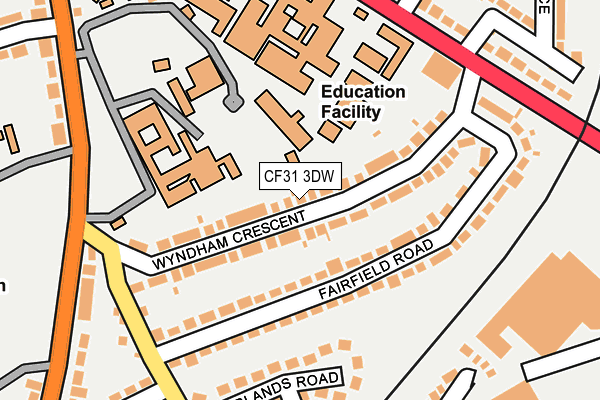 CF31 3DW map - OS OpenMap – Local (Ordnance Survey)