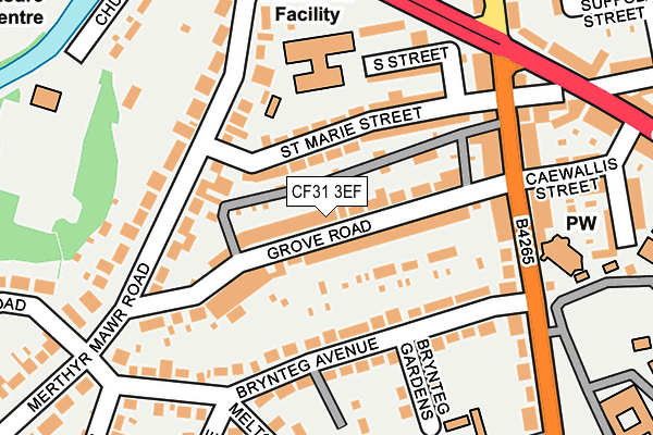 CF31 3EF map - OS OpenMap – Local (Ordnance Survey)