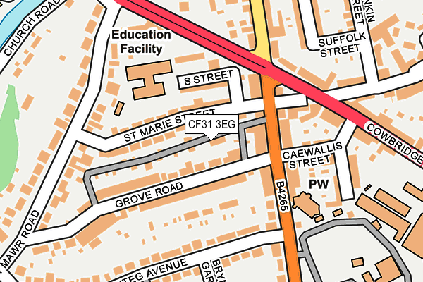 CF31 3EG map - OS OpenMap – Local (Ordnance Survey)