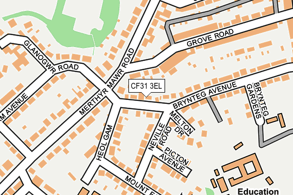 CF31 3EL map - OS OpenMap – Local (Ordnance Survey)