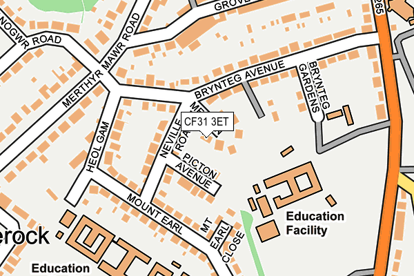 CF31 3ET map - OS OpenMap – Local (Ordnance Survey)