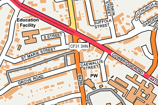 CF31 3HN map - OS OpenMap – Local (Ordnance Survey)