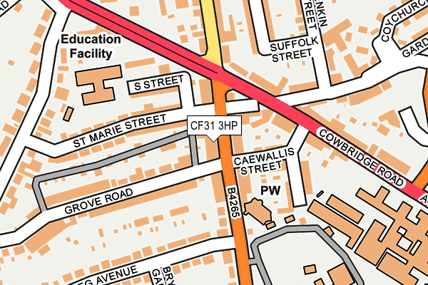 CF31 3HP map - OS OpenMap – Local (Ordnance Survey)