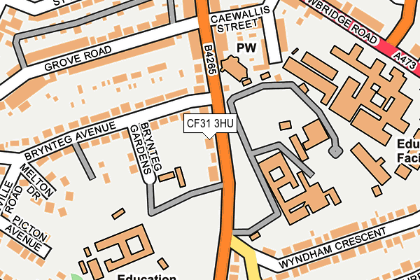 CF31 3HU map - OS OpenMap – Local (Ordnance Survey)