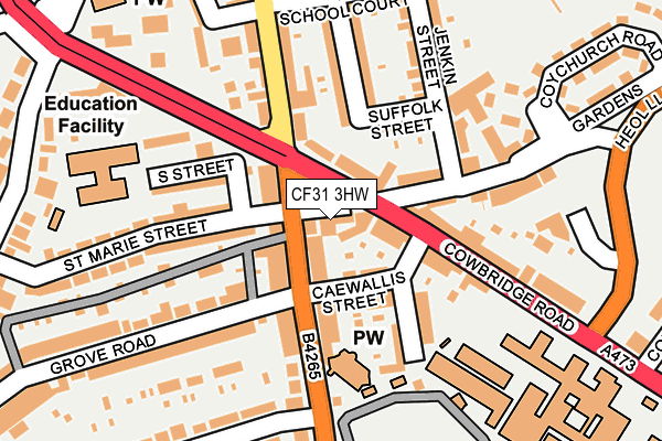 CF31 3HW map - OS OpenMap – Local (Ordnance Survey)