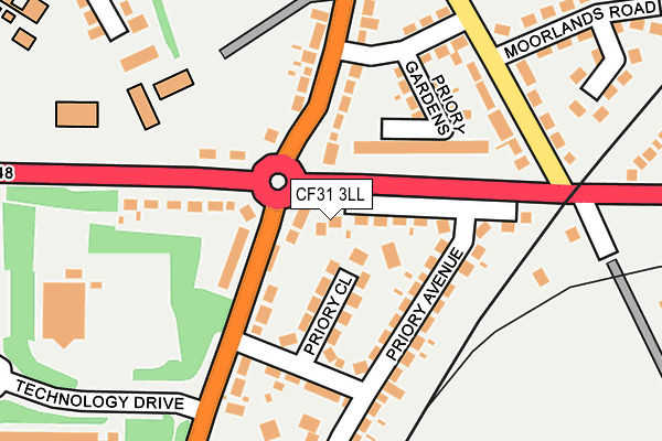 CF31 3LL map - OS OpenMap – Local (Ordnance Survey)