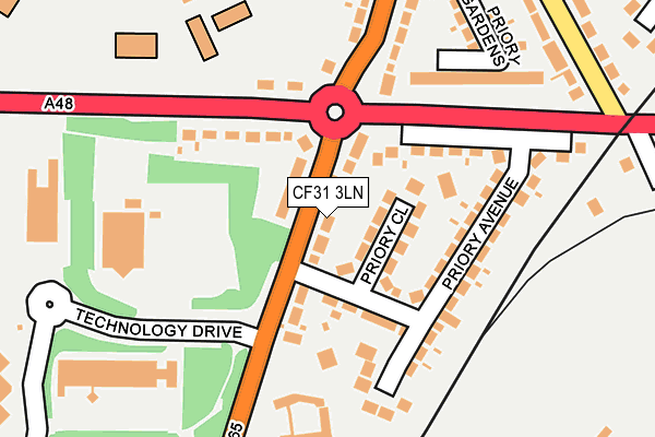 CF31 3LN map - OS OpenMap – Local (Ordnance Survey)