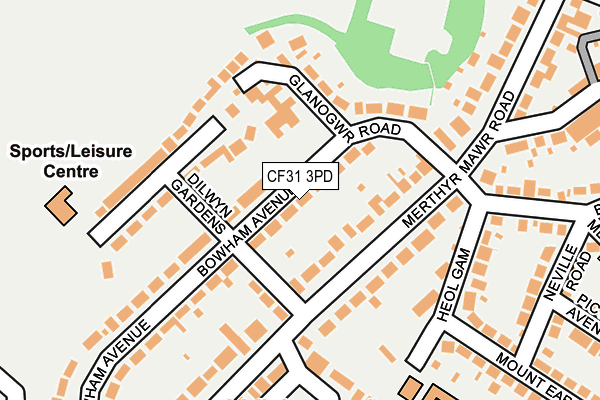 CF31 3PD map - OS OpenMap – Local (Ordnance Survey)