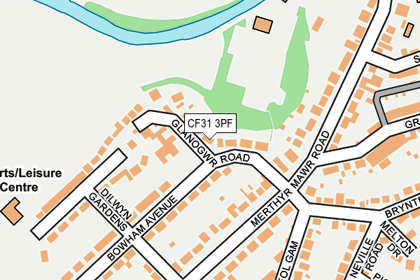 CF31 3PF map - OS OpenMap – Local (Ordnance Survey)