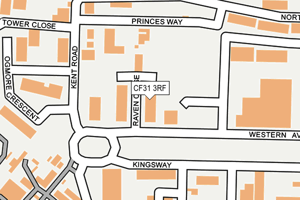 CF31 3RF map - OS OpenMap – Local (Ordnance Survey)