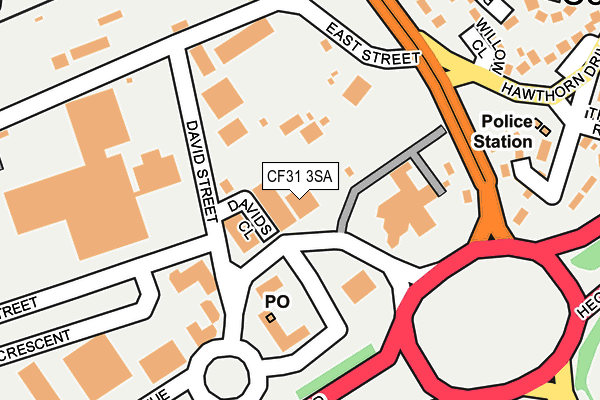 CF31 3SA map - OS OpenMap – Local (Ordnance Survey)