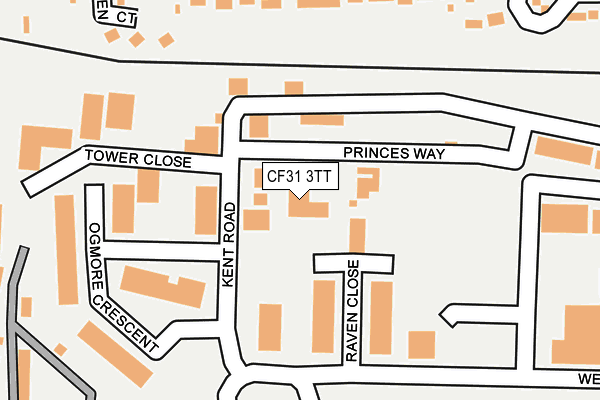 CF31 3TT map - OS OpenMap – Local (Ordnance Survey)