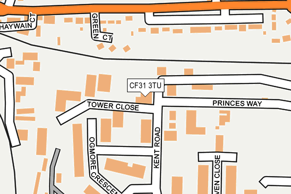 CF31 3TU map - OS OpenMap – Local (Ordnance Survey)