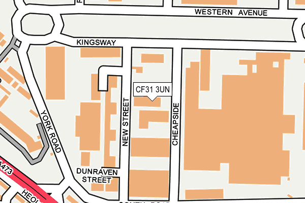 CF31 3UN map - OS OpenMap – Local (Ordnance Survey)