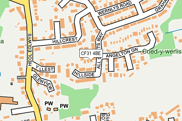 CF31 4BE map - OS OpenMap – Local (Ordnance Survey)