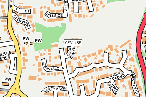 CF31 4BF map - OS OpenMap – Local (Ordnance Survey)