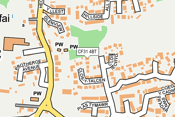 CF31 4BT map - OS OpenMap – Local (Ordnance Survey)