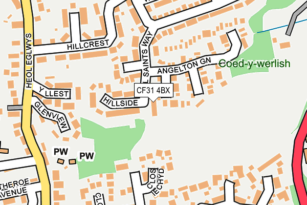 CF31 4BX map - OS OpenMap – Local (Ordnance Survey)