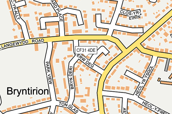 CF31 4DE map - OS OpenMap – Local (Ordnance Survey)