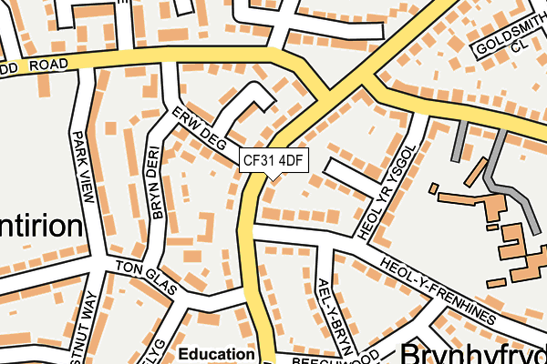 CF31 4DF map - OS OpenMap – Local (Ordnance Survey)