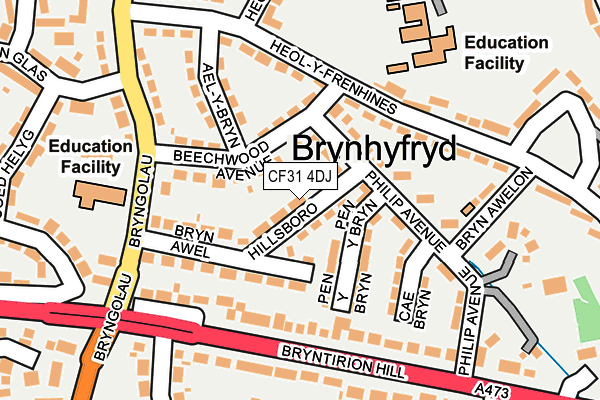 CF31 4DJ map - OS OpenMap – Local (Ordnance Survey)