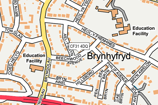 CF31 4DQ map - OS OpenMap – Local (Ordnance Survey)