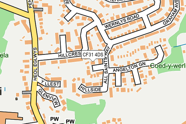 CF31 4DS map - OS OpenMap – Local (Ordnance Survey)