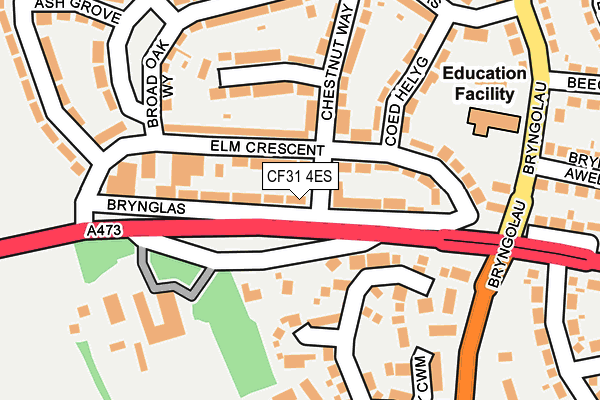 CF31 4ES map - OS OpenMap – Local (Ordnance Survey)