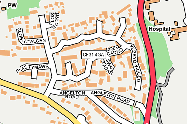 CF31 4GA map - OS OpenMap – Local (Ordnance Survey)