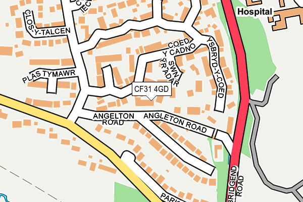 CF31 4GD map - OS OpenMap – Local (Ordnance Survey)