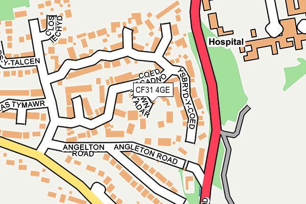 CF31 4GE map - OS OpenMap – Local (Ordnance Survey)