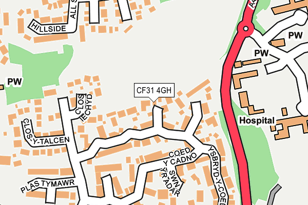 CF31 4GH map - OS OpenMap – Local (Ordnance Survey)