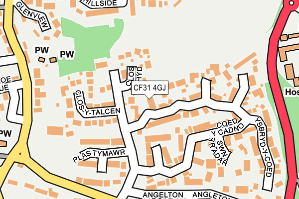 CF31 4GJ map - OS OpenMap – Local (Ordnance Survey)