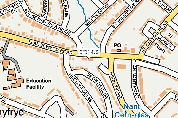 CF31 4JS map - OS OpenMap – Local (Ordnance Survey)