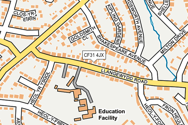 CF31 4JX map - OS OpenMap – Local (Ordnance Survey)