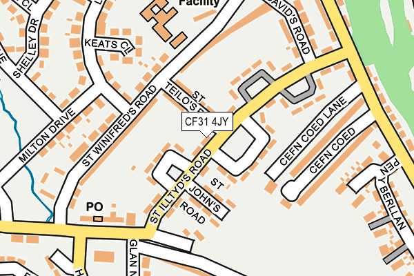 CF31 4JY map - OS OpenMap – Local (Ordnance Survey)
