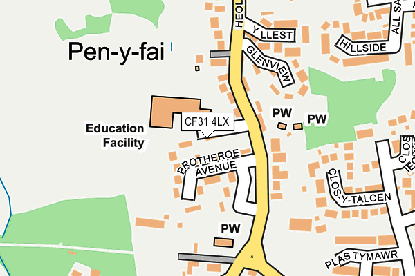 CF31 4LX map - OS OpenMap – Local (Ordnance Survey)